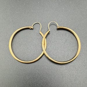 Elegant Classic Vintage Gold Filled Pierced Hoop Earrings EUC