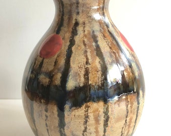 Superb 1963 Cobridge Stoneware MCM Ceramic Vase Modernist Art Pottery Artist Signed 7” Bud Vase Made in Stoke on Trent England MCM Vase SALE