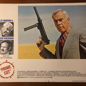 1974 Prime Cut w Lee Marvin Gene Hackman Sissy Spacek Set mit 8 großen Lobbie-Karten
