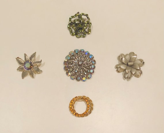 Instant Vintage Rhinestone Brooch Scatter Pins Do… - image 1