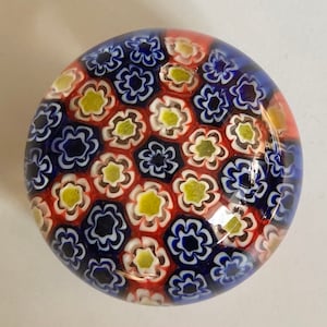 Vintage Silvestri Millefiori Art Glass Paperweight