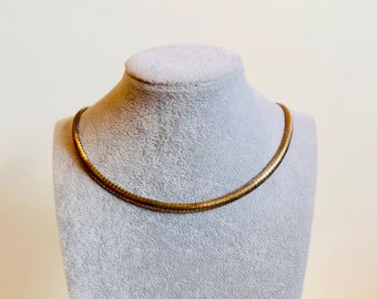 Vintage Milor Italian Sterling Silver Omega Chain Collar Choker Necklace Made in Italy 925 24.8 grams Statement Designer Jewelry
