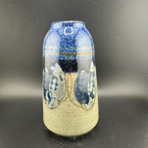 Beeindruckende Vintage Art Pottery Vase Atemberaubende Kobalt Blau Steinzeug Vase Mission Style Arts & Crafts Deco Revival Studio Potter Künstler signiert