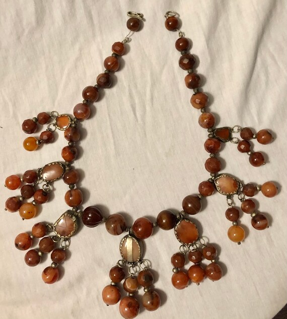 Massive Antique Tribal Bead Necklace Carnelian Be… - image 3