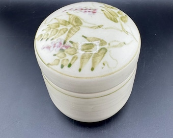 ヴィンテージ スタジオ 陶器 蓋付き小物入れ スタッシュ ポット 手描き 