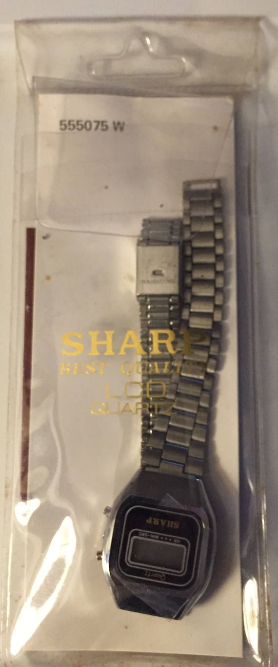 Vintage Mid Century Stainless Sharp Wrist Watch W… - image 6