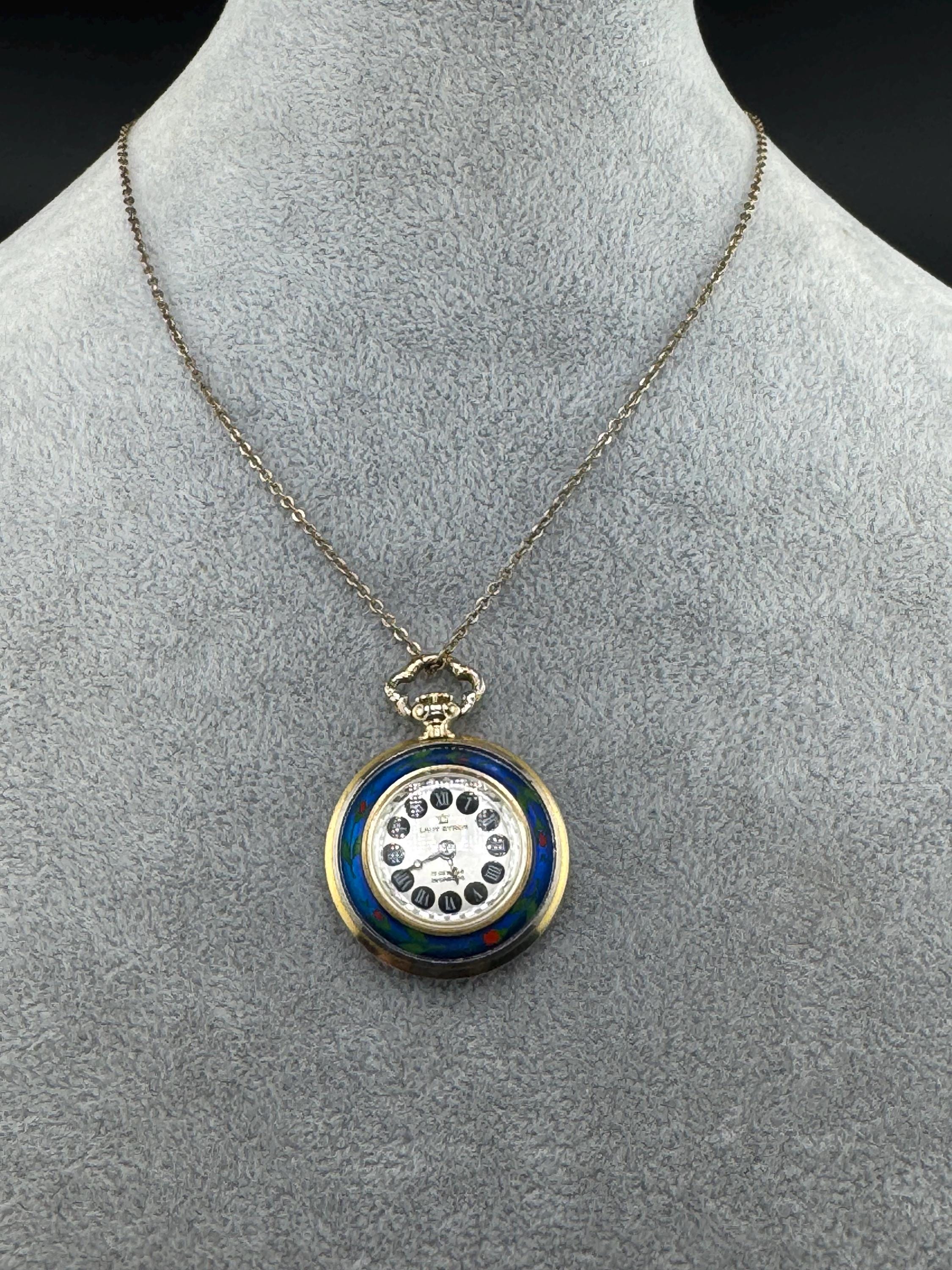 ヴィンテージ エナメル レディ バイロン ペンダントウォッチ