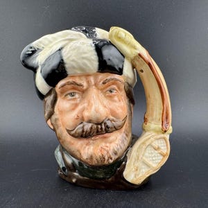 Tiny 1966 Vintage Royal Doulton  Toby Mug The Trapper Character Jug D6612 EUC English Porcelain Made in England Classic Collectible