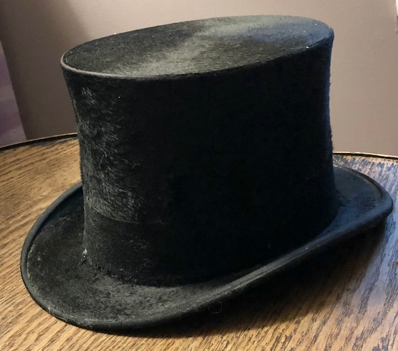 Antique Beaver Top Hat by W J Scotty London Antiqu