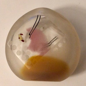 Unusual Vintage Postmodern Art Glass Bud Vase One of a Kind Fused Glass Satin Glass Small Handmade Art Glass Vase