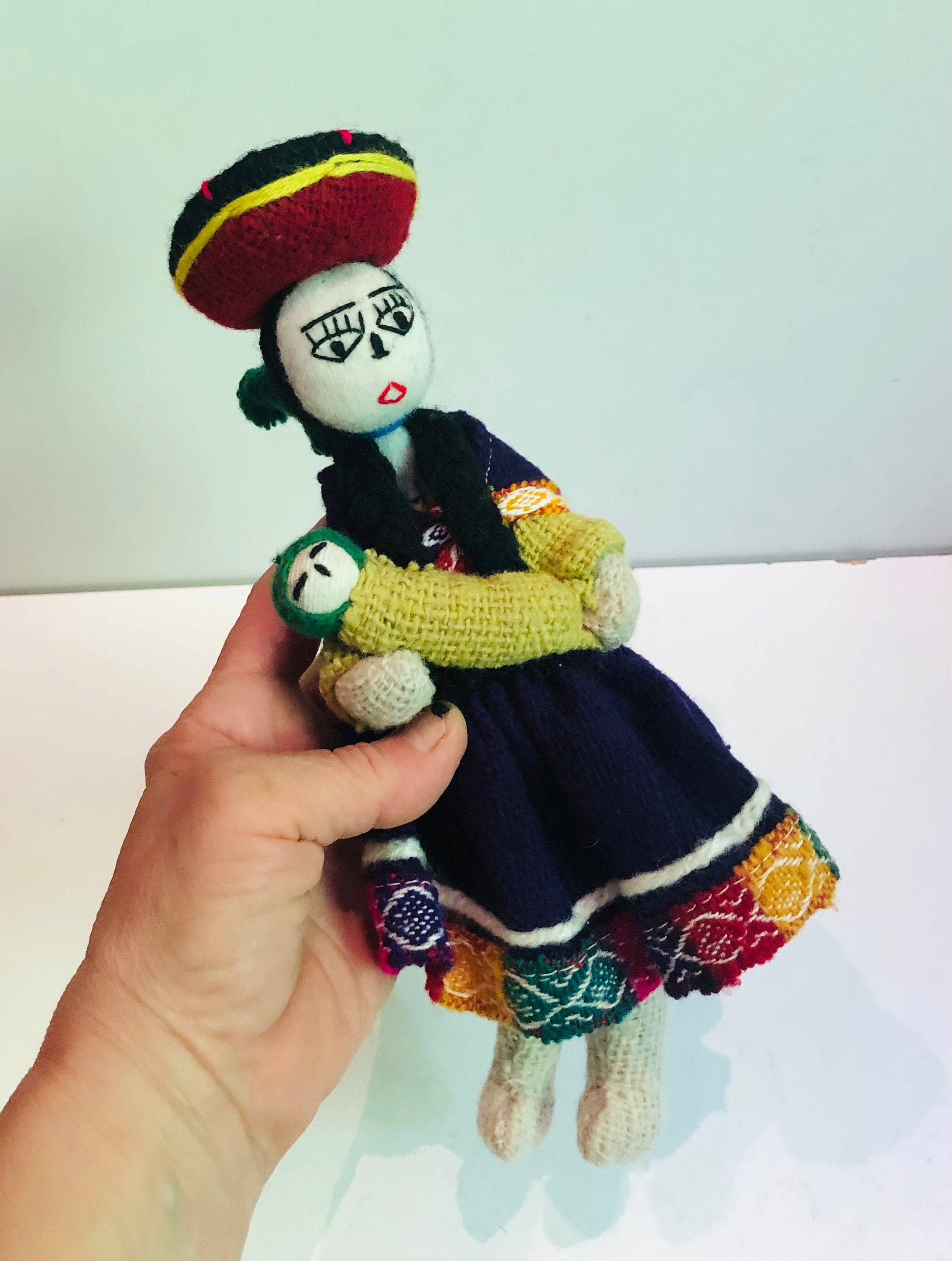 Vintage Handmade Peruvian Lady Cloth Folk Art Doll South American Woman ...