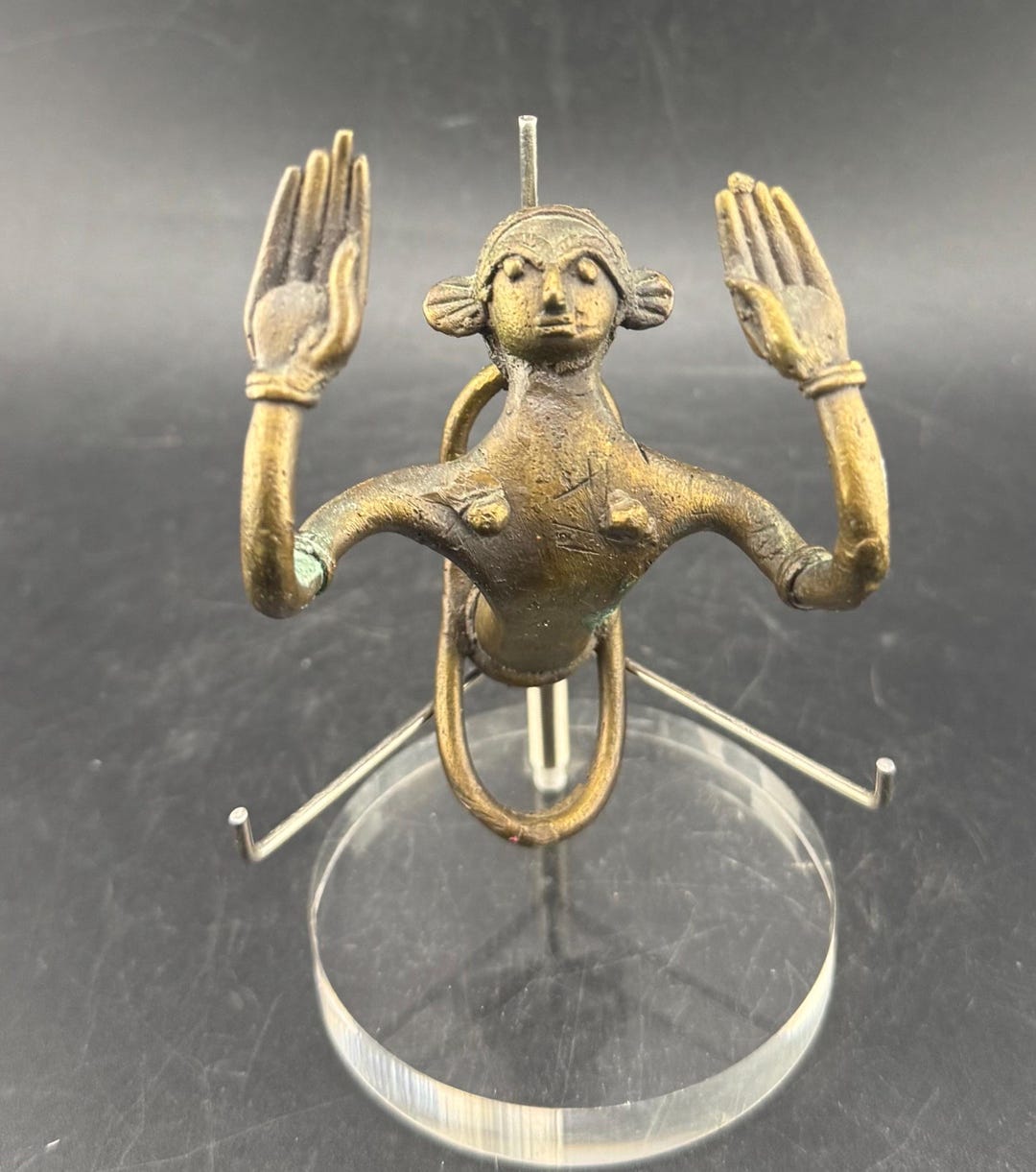 Vintage Brass Indian Dohkra Hindu Wall Hook Figure Handmade Altar ...