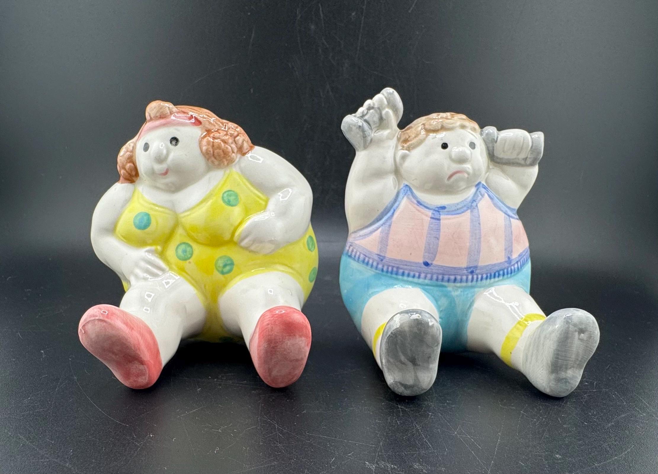 Vintage Pair 1980s Fitz and Floyd Omnibus Chubby Wall Hanging Key