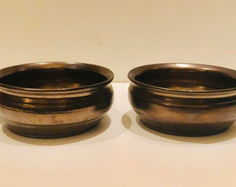 1980s Pennsylvania Redware Manganese Glazed Porringers Early American Bread Tray Museum Ed. Long Family Potters Folk Art Cottagecore