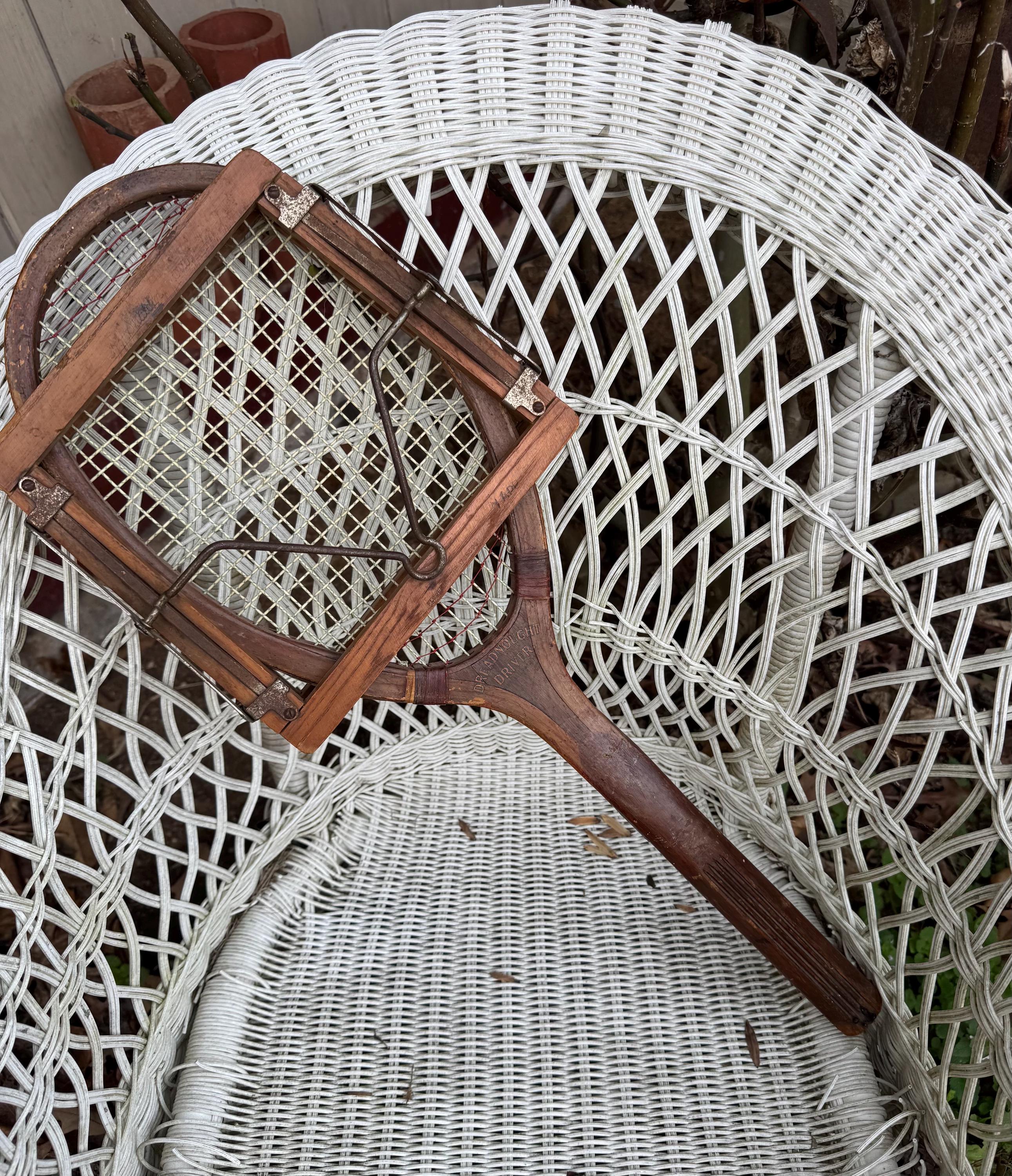 Ancienne Raquette De Tennis Ovale Harry C. Lee & Co. Dreadnought Driver - Bois - Vintage États-Unis - Occasion
