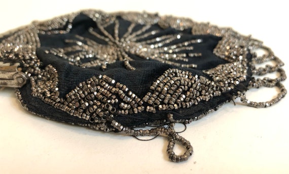 Antique Victorian Edwardian Steel Cut Beaded Bag … - image 9