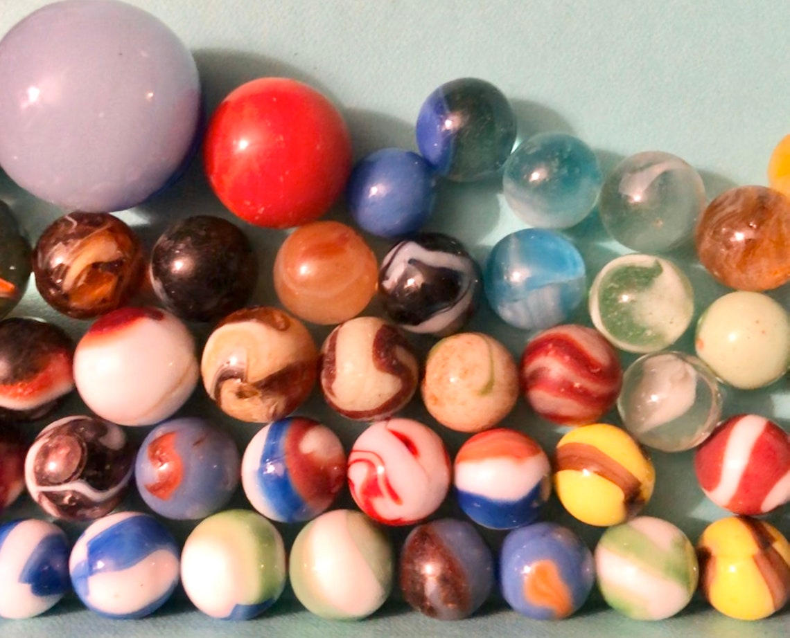 Vintage Marble King Akro Agate Shooter Marbles Clay Marbles Etsy