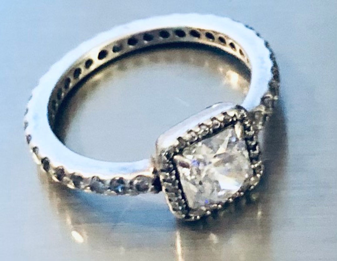 Vintage Pandora Ring Cubic Zirconia Square Sparkle Halo Ring Sterling Silver Size 5 925 ALE Stamp Eternity Band Solitaire - Etsy Vintage Pandora Ring Cubic Zirconia Square Sparkle Halo Ring Sterling Silver Size 5 925 ALE Stamp Eternity Band Solitaire - Etsy