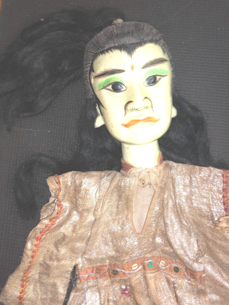 Antique Chinese Puppet Handmade VERY Old Wooden Hand Painted Mask ...