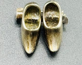 Vintage Silber Holländische Clogs Anstecknadel Miniatur Holländische Schuhe Kleine Brosche Entzückende Unisex Anstecknadel Holland Souvenir