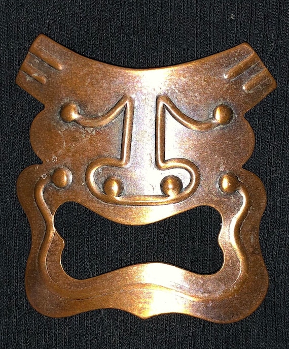 Signed Mid-Century Rebajes Tragedy Mask Brooch - image 4