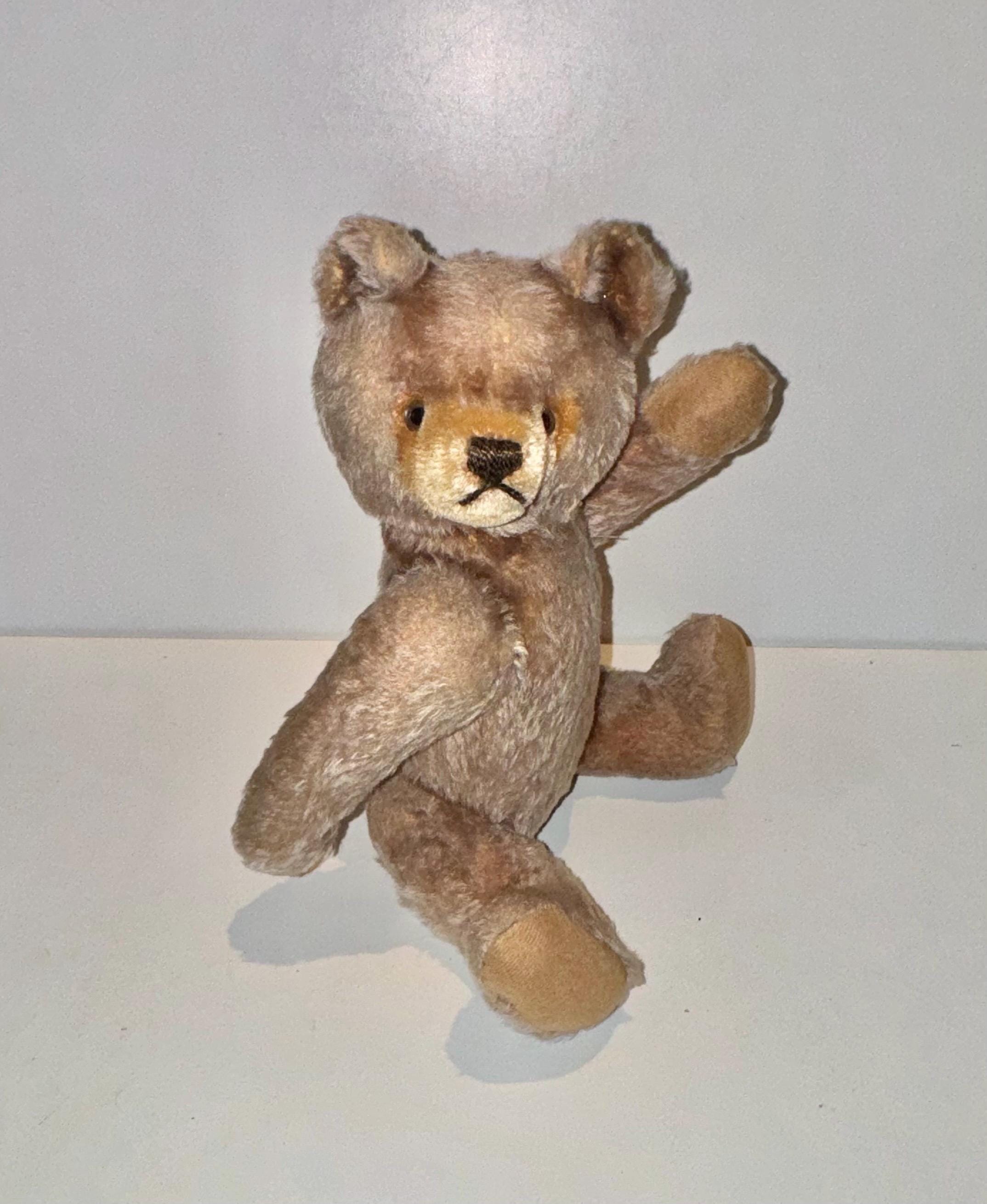 Vintage Steiff Teddy Bear Jointed Poseable Stuffed Animal