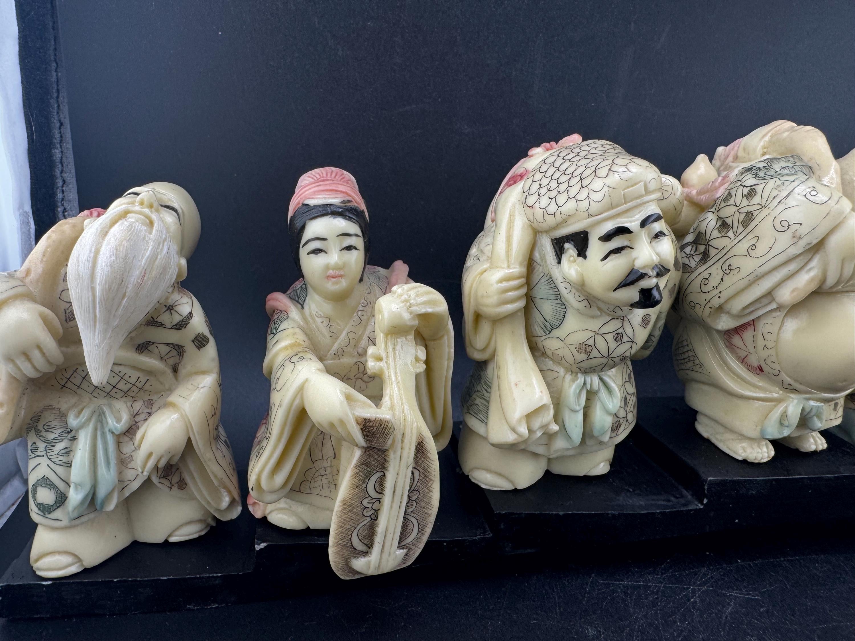 Vintage Seven Gods of Good Fortune Shichifukujin Highly Detailed