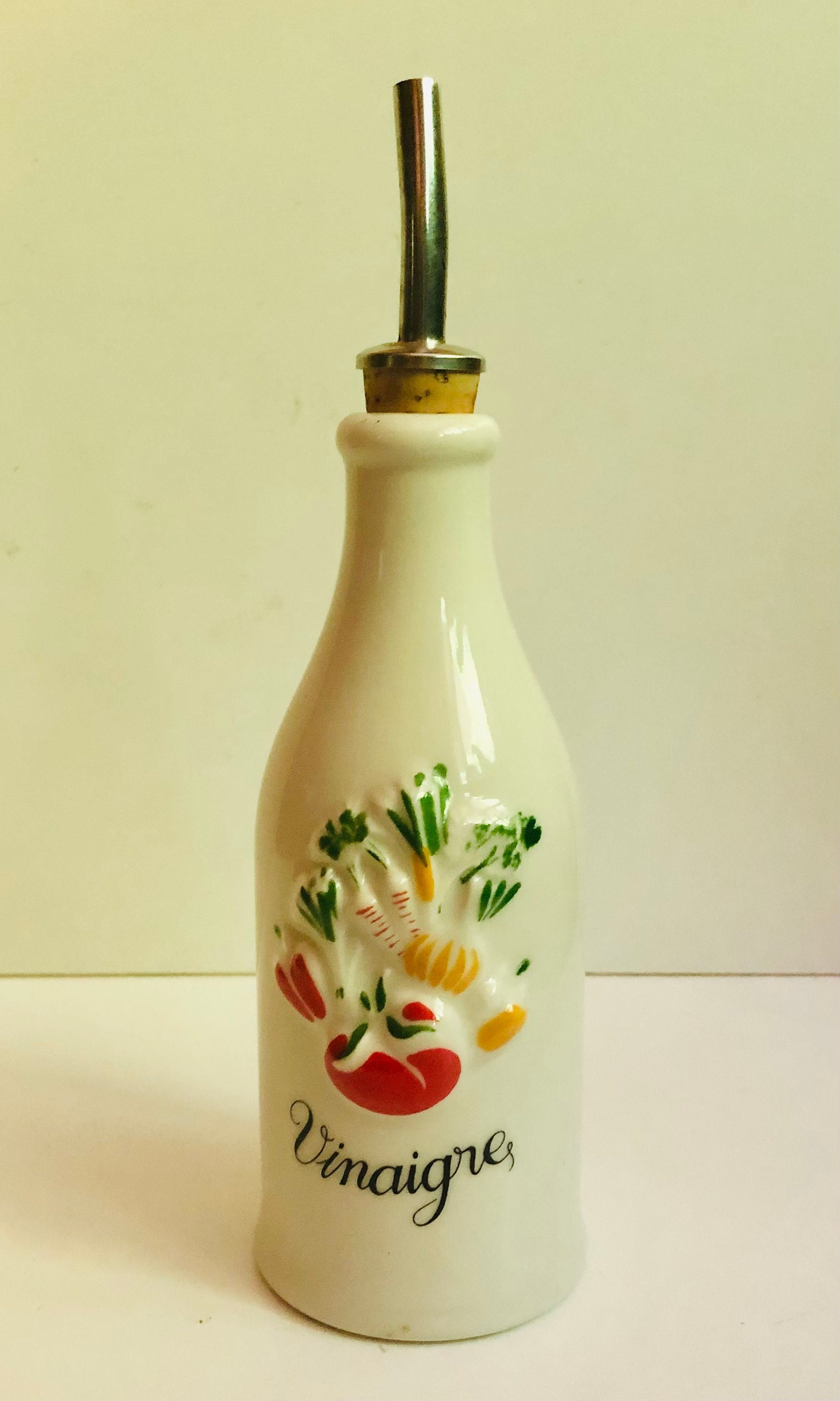 Vintage Revol La Porcelaine France Vinaigre Ceramic Vinegar Cruet