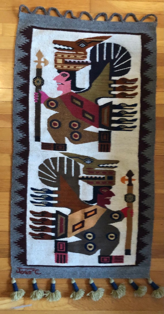 ヴィンテージペルー羊毛タペストリー