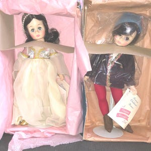 Vintage Madame Alexander Romeo and Juliet Dolls ca 1960s-70s Dolls 1370 Juliet Doll 1360 Romeo Doll MIB But Needs Restringing