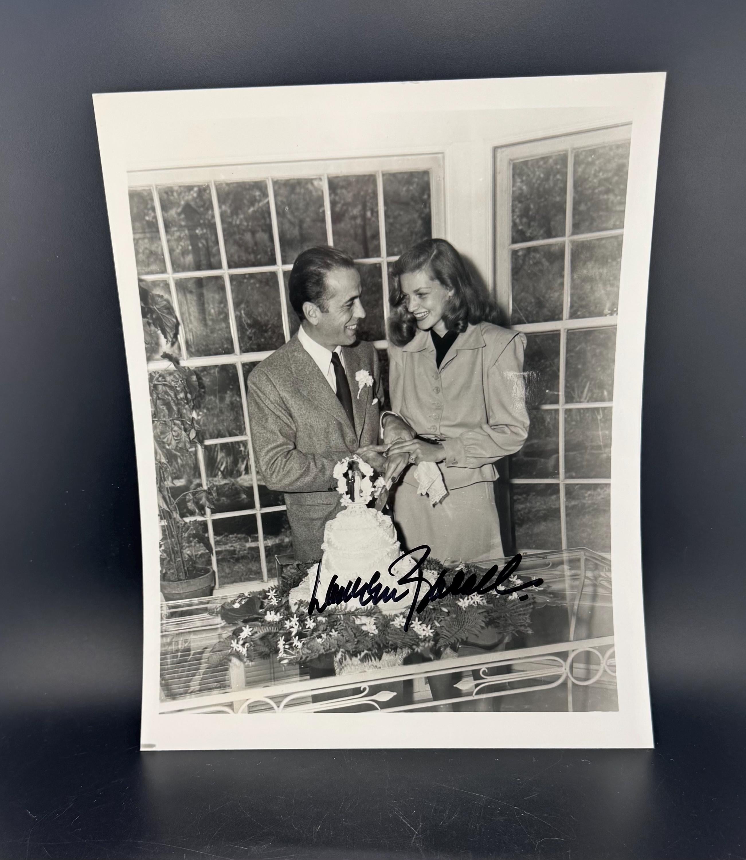 Lauren Bacall Hand Signed Autograph of Wedding Photograph W Humphrey ...