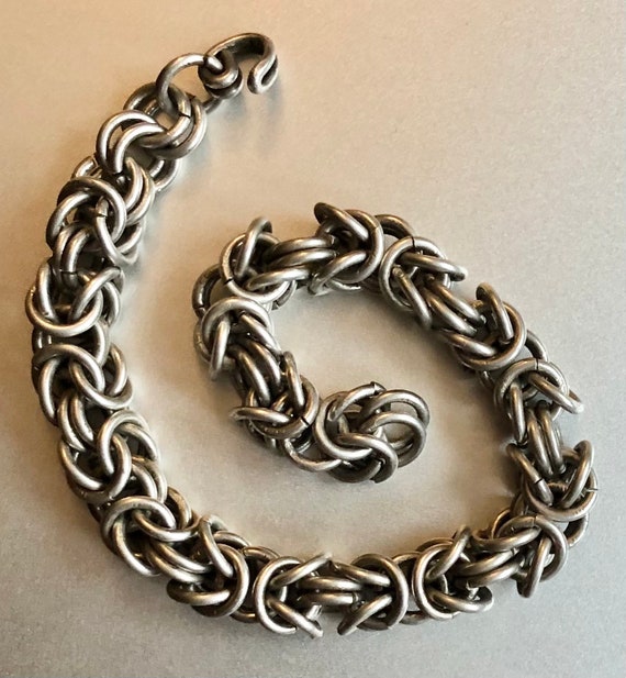 Ornate Vintage Byzantine Turkish Rope Sterling Charm Bracelet