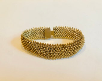 Gorgeous Antique Vintage 14K Gold Etruscan Mesh Bracelet Victorian Estate Jewelry 30.9 g