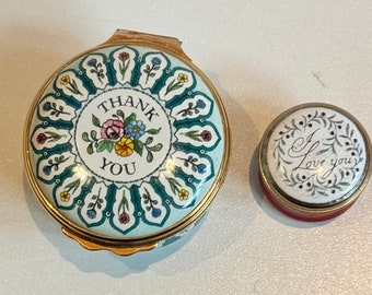 Vintage the Staffordshire Enamels England Blue Floral Gold