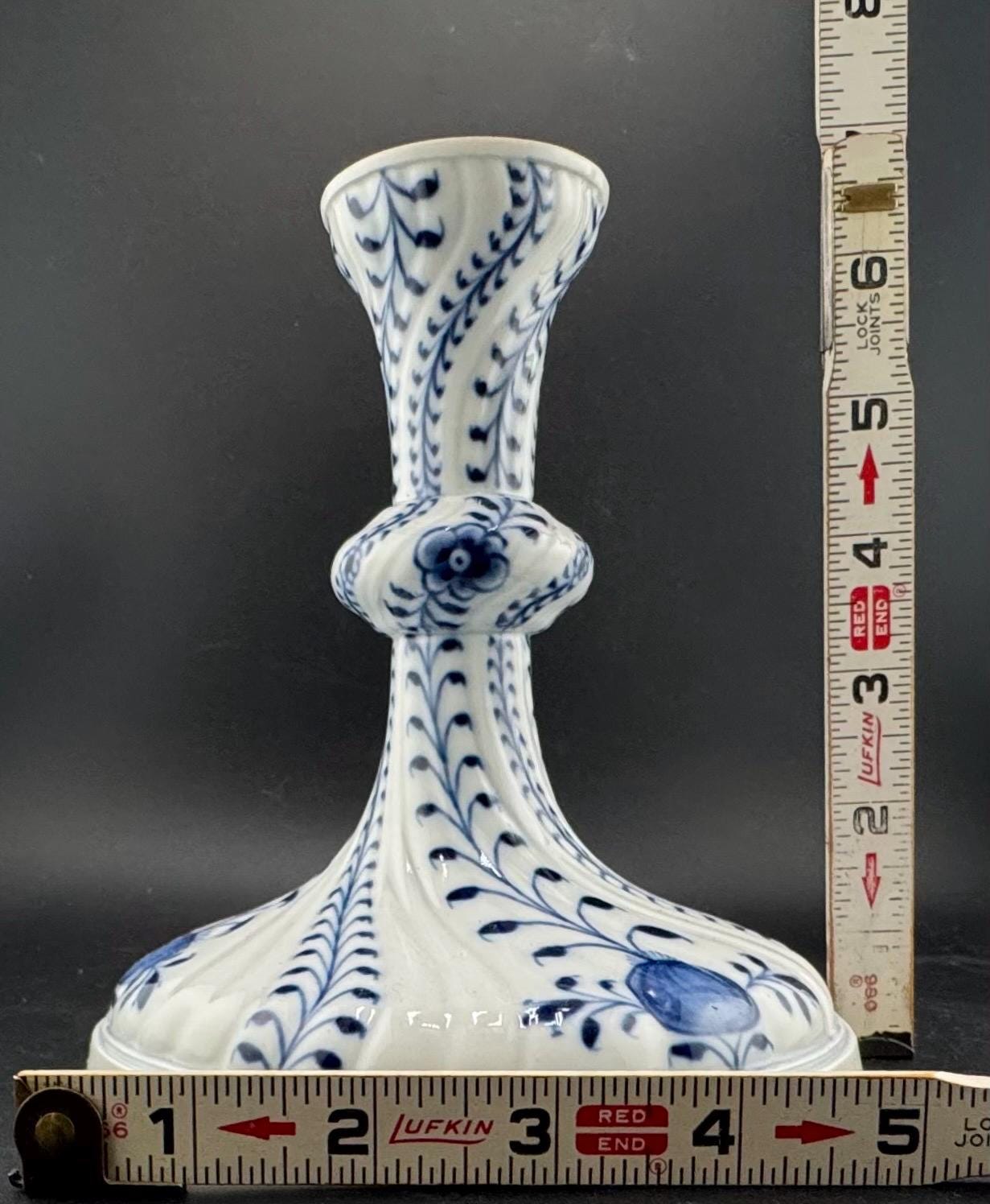 Elegant Vintage Meissen Porcelain Cake Base or Candle Holder Blue