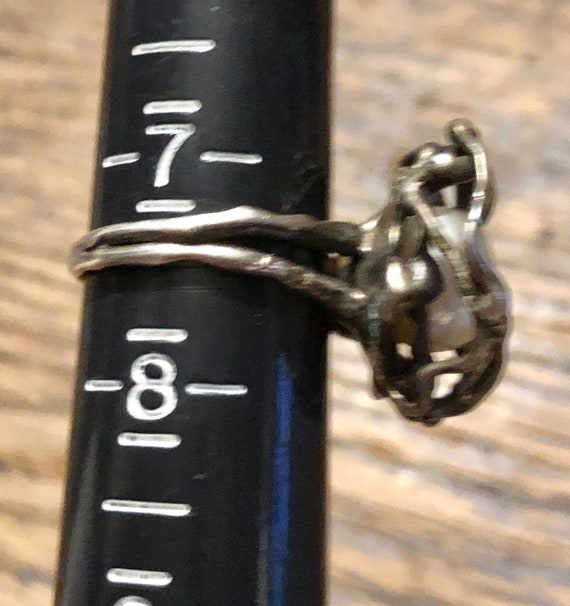 Bague Argent Brutaliste Vintage - Taille 51 - Bijou Ancien Style Sculptural - Occasion