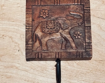 Vintage African Wooden Handcarved Panel Wall Plaque Hunting