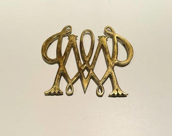 1950 Mid-Century Vintage Virginia Metalcrafters Messing Untersetzer Williamsburg William & Mary 1950 Footed Kettle Stand Küchendekoration