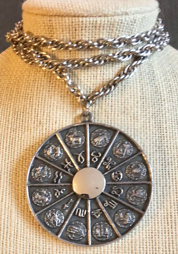 Fabulous Vintage Napier Zodiac Medallion Necklace… - image 3