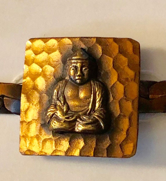 Midcentury Vintage Copper Buddha Belt MCM Hammered