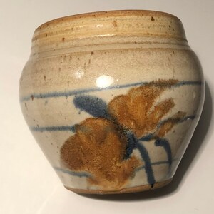 Signed Art Pottery Flower Vase Ceramic American Art Pottery Lovely Flower Painting Design Ceramic Posy Vase