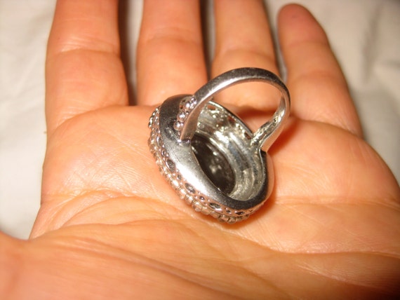 Quartz Statement Ring Retro Quartz Ring Brilliant… - image 5