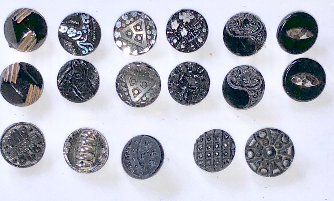 Goth Buttons Ornate Victorian Button Collection Goth Mourning Steampunk Button ...