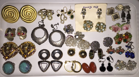 Vintage Sieraden Job Lot Oorbellen - Etsy