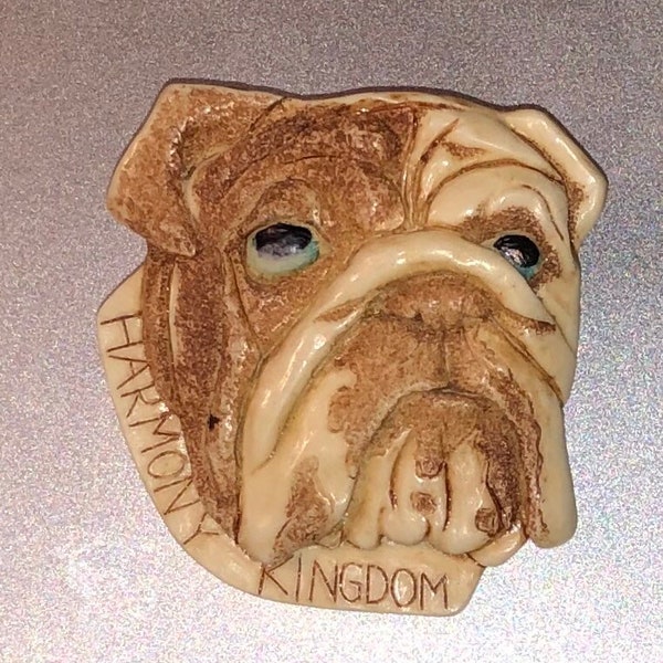 Fabulous Vintage Harmony Kingdom Bulldog Brooch Monique Baldwin Treasure Jest Series Harmony Kingdom Pin Excellent Detail