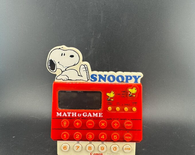 Snoopy Math Images Vintage Snoopy Woodstock Math & Game Calculator Canon Ms-10 Learning ...