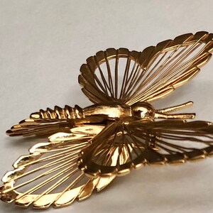 Vintage Monet Butterfly Brooch plus 24" Monet Necklace Designer Jewelry Job Lot 2 Pieces Destash Midcentury Designer Jewels Grandma's Stash! image 7