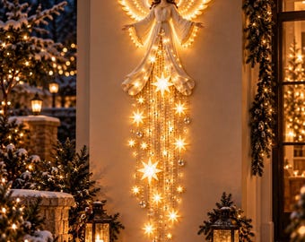 Lighted Christmas Angel Wall Decor | Starfall Holiday Hanging Light