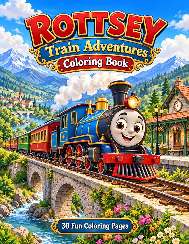 Java Railways Book Train Coloring Book , Printable Coloring Pages PDF, Railway Adventure ...