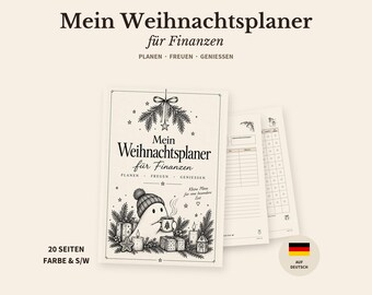 Weihnachtsplaner Finanzen zum Ausdrucken | Deutsch, Budget, Geschenke, Adventskalender | PDF Download Farbe & SW